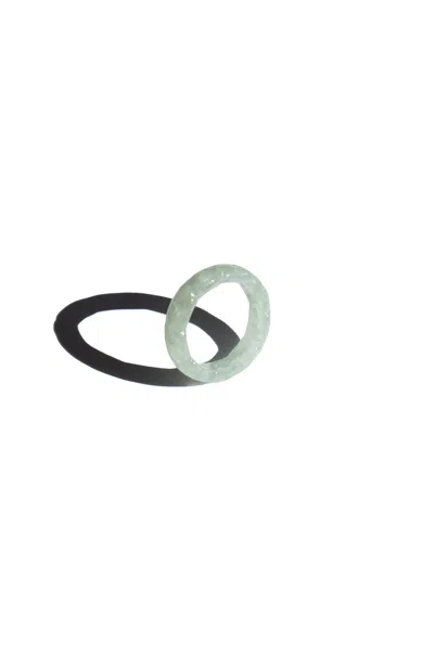 Seree Women's Weave Off White Jade Ring