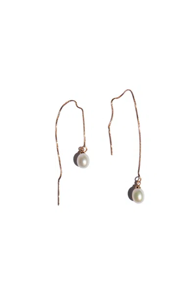 Seree Women's White Lilith Pearl Thread Earrings