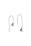 SEREE WOMEN'S WHITE LILITH PEARL THREAD EARRINGS