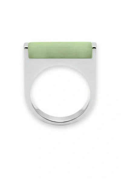 Seree Year Of The Horse Jade Stone Saddle Ring In Purple