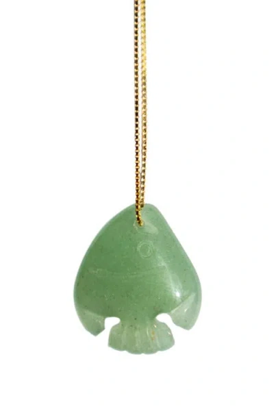 Seree Zodiac Collection Pisces Jade Stone Necklace In Light Green
