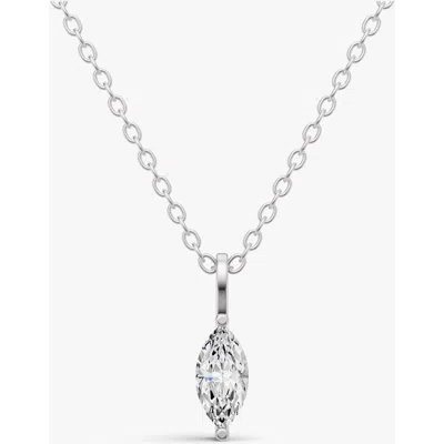 Sereia Official 14k Gold 0.5 Ct Lab Grown Round Marquise Shape Diamond Solitaire In Silver