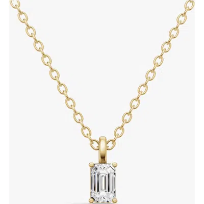 Sereia Official 14k Gold 0.75 Ct Lab Grown Emerald Cut Diamond Pendant With Prong