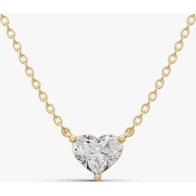 Sereia Official 14k Gold 0.75 Ct Lab Grown Heart Shape Diamond Pendant In Red