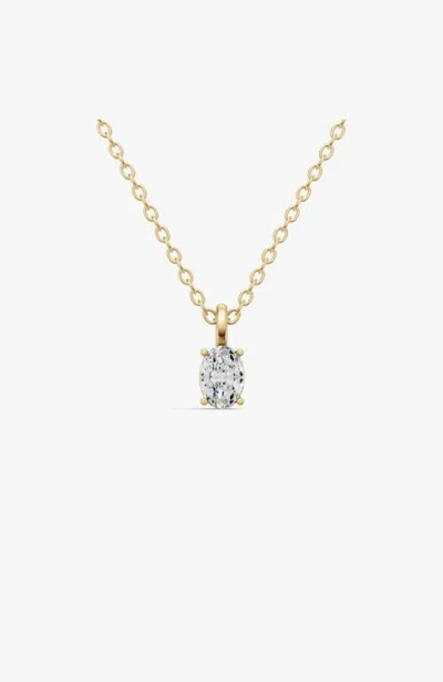 Sereia Official 14k Gold 0.75 Ct Lab Grown Oval Cut Diamond Solitaire Pendant In White