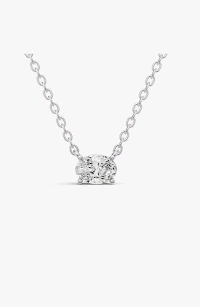 Sereia Official 14k Gold 0.75 Ct Lab Grown Oval Shape Diamond Pendant In White