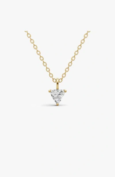 Sereia Official 14k Gold 1 Ct Lab Grown Trillion Shape Diamond Solitaire Pendant With Bail