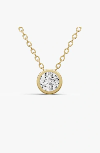 Sereia Official 14k Gold 1 Ct Round Bezel Pass-thru Pendant In Pattern