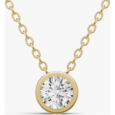 Sereia Official 14k Gold 1.25 Ct Round Bezel Pass-thru Pendant In Pattern