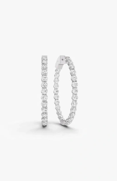 Sereia Official 14k Gold 2 Ct Earrings Oval Diamond Hoops In Pattern
