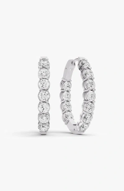 Sereia Official 14k Gold 2 Ct Sereia Earrings Hoop Diamonds In White Gold