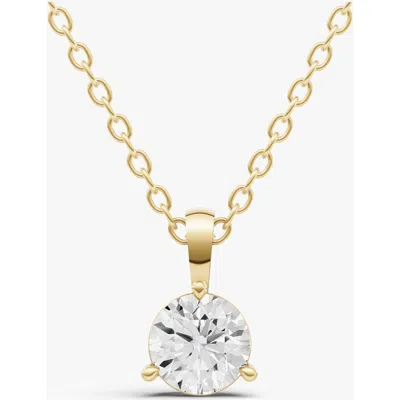 Sereia Official 14k Gold 3 Ct Prong Martini Pendant Lab Grown Diamond Solitaire In White