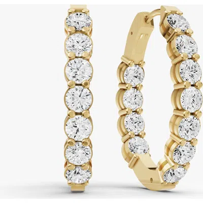 Sereia Official 14k Gold 3 Ct Sereia Earrings Hoop Diamonds