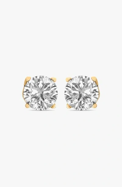 Sereia Official 14k Gold Halo Lab Diamond 1 Carat Earrings In Orange