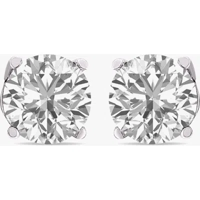 Sereia Official 14k Gold Halo Lab Diamond 4 Carats Earrings In Silver