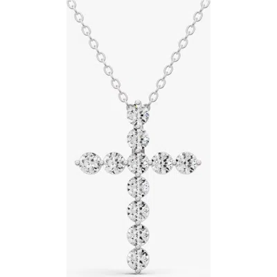 Sereia Official 14k Gold Necklace 5 Ct Sereia's Cross Pendant With Lab Diamonds In White