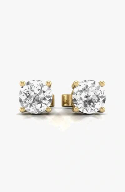 Sereia Official 14k Gold Stud Lab Diamond 1.5 Carats Earrings In Orange