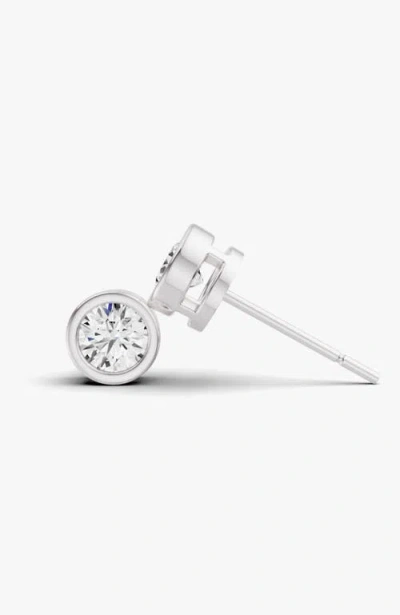 Sereia Official 14k Gold Studs 0.25 Carat Sereia Round Bezel In Metallic