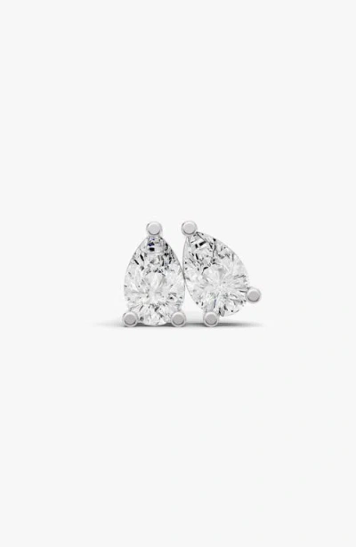 Sereia Official 14k Gold Studs 0.75 Ct Earrings Pear Solitaire In Neutral