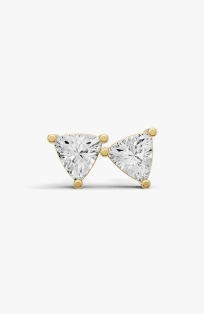Sereia Official 14k Gold Studs 1 Ct Earrings Trillion Solitaire