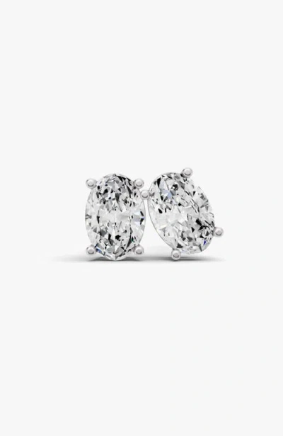 Sereia Official 14k Gold Studs Earrings 0.25 Ct Oval Prong Solitaire In Metallic