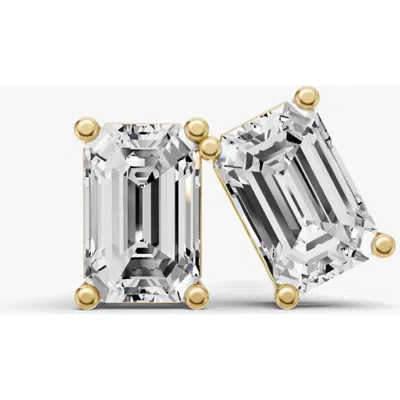 Sereia Official 14k Gold Studs Earrings 1 Ct Emerald Solitaire
