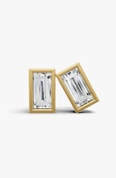 Sereia Official Studs Earrings 14k Gold 1 Ct Sereia Baguette Bezel