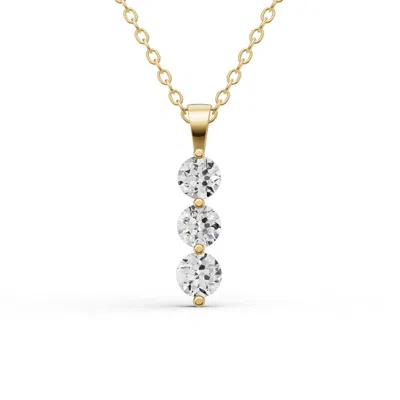 Sereia Official Women's 10k Gold 0.5 Ct Round Lab Grown Diamond Three Stone Snow Pendant - White Gold