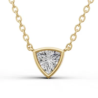 Sereia Official Women's 14k Gold 0.75 Ct Lab Grown Trillion Shape Diamond Bezel Pendant - Yellow Gold