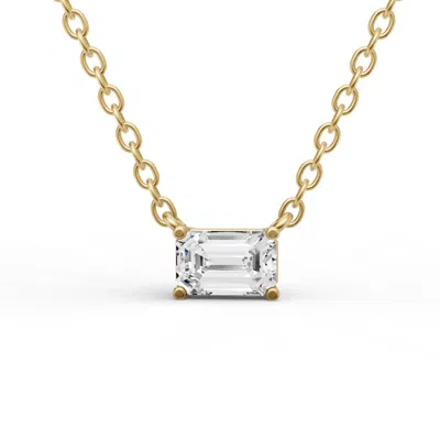Sereia Official Women's 14k Gold 1 Ct Lab Grown Emerald Shape Diamond Pendant - Yellow Gold