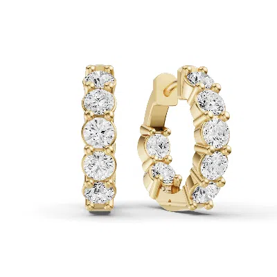 Sereia Official Women's 14k Gold 1.5 Ct Earrings Of Sereia In & Out Diamond - Yellow Gold