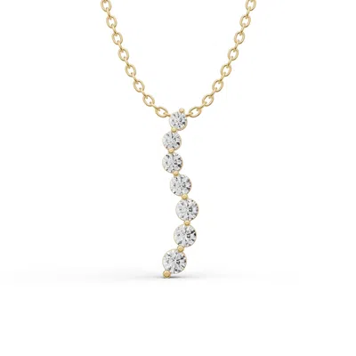 Sereia Official Women's 14k Gold 1.5 Ct Necklace Lab Grown Diamond Journey Pendant - Yellow Gold