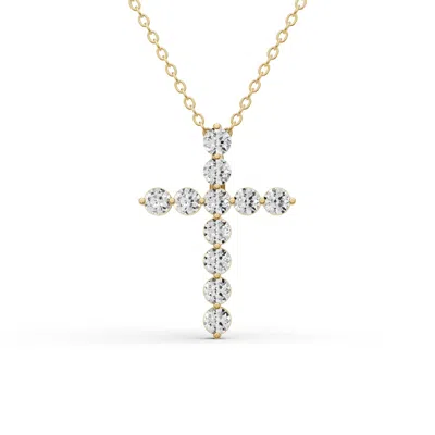 Sereia Official Women's 14k Gold Necklace 2.5 Ct Sereia's Cross Pendant With Lab Diamonds - Yellow Gold