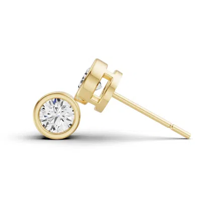 Sereia Official Women's 14k Gold Studs 0.25 Carat Sereia Round Bezel - Yellow Gold