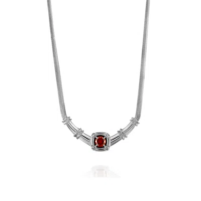 Sereia Official Women's Odette Silver Garnet Necklace / Silver