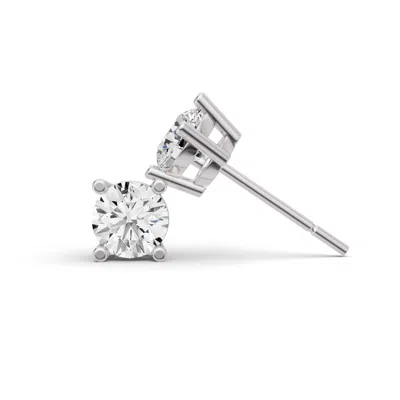 Sereia Official Women's Silver 14k Gold 0.25 Ct Round Studs Earrings - White Gold