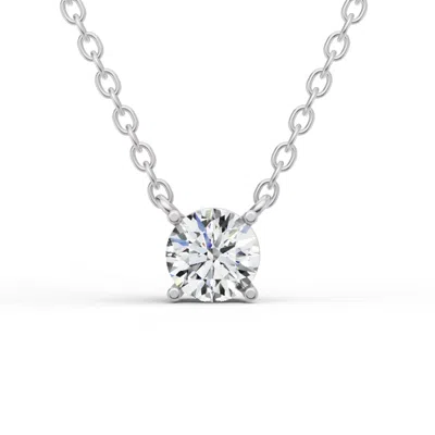 Sereia Official Women's Silver 14k Gold 0.75 Ct Lab Grown Round Sereia Shape Diamond Pendant - White Gold In Metallic
