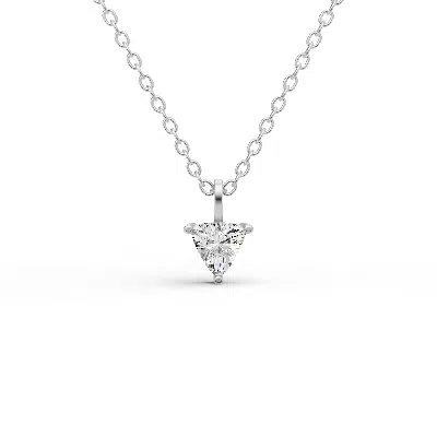 Sereia Official Women's Silver 14k Gold 1 Ct Lab Grown Trillion Shape Diamond Solitaire Pendant With Bail - White Go