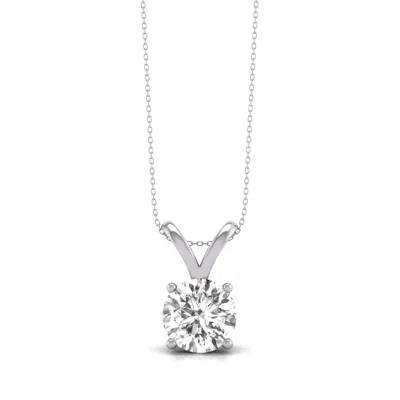 Sereia Official Women's Silver 14k Gold 1.5 Ct Lab-grown Diamond Classic Solitaire Pendant - White Gold