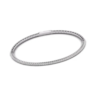 Sereia Official Women's Silver 14k Gold Lab Diamonds 1.5 Carats Diana Bracelet - White Gold