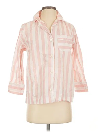 Pre-owned Serena & Lily 3/4 Sleeve Button Down Shirt In Pink