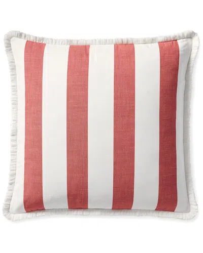 Serena & Lily Perennials Harbor Stripe Pillow Cover In White