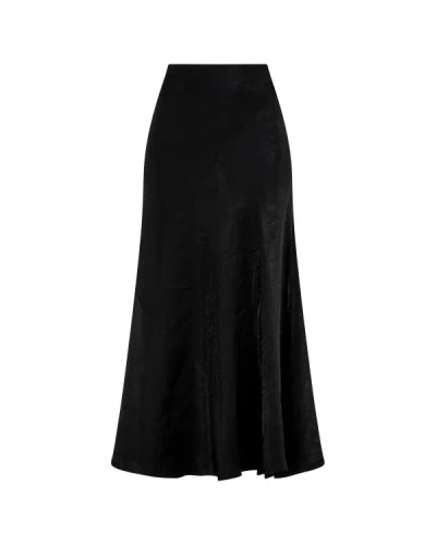 Serena Bute Bias Maxi Skirt - Black