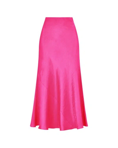 Serena Bute Bias Maxi Skirt - Fluro Pink
