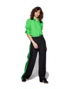 Serena Bute Boyfriend Trouser '24 - Black/bright Green