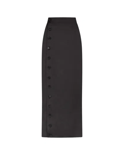 Serena Bute Button Through Skirt - Black