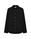 Shop Serena Bute Classic Shirt With Georgette Trim - Black