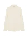 Serena Bute Classic Shirt With Georgette Trim - Cream