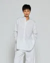 Serena Bute Collarless Shirt With Side Opening