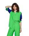 Serena Bute Boyfriend Trouser '24 - Bright Green/cobalt Blue